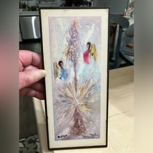 Vintage Ted DeGrazia Lighting The Lord’s Candle, Wood Wall Plaque